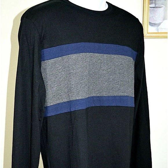 NEW Gap  Everyday Crewneck Long Sleeve BLACK GREY BLUE, Cotton Sz M, NWT - Picture 3 of 9